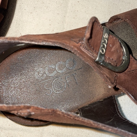 Ecco Soft Brown Closed Toe Leather Sandals - Picture 8 of 10